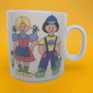 Vintage Seltmann Weiden Kids Girl Boy Blue Dog Red Cat Cup Bavaria West Germany